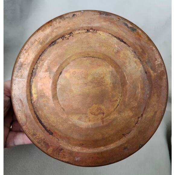 Vintage Copper and Ceramic Handle Tea Kettle Pot Primitive Boho Decor - Picture 7 of 12